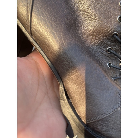 Napoleoni Dark Leather Lace Up Booties Boots EU41 Italy - Picture 11 of 12